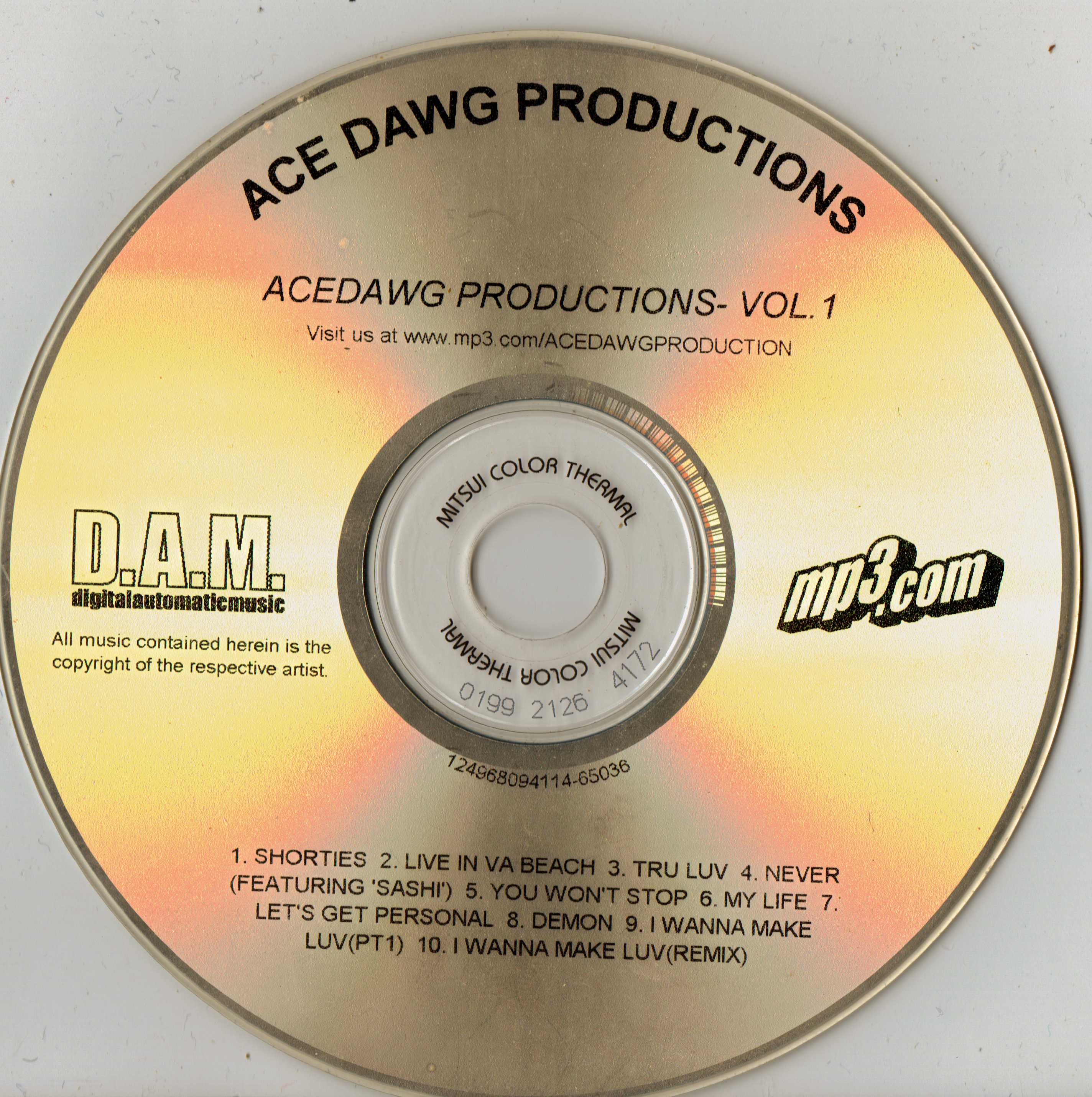 Acedawg Productions Vol. 1 disc